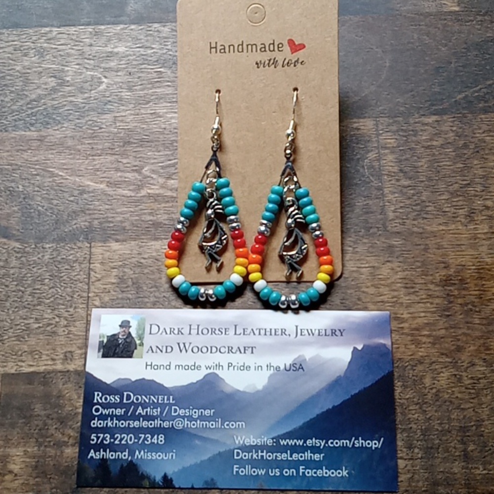 Southwestern Kokopelli Dangle Earrings